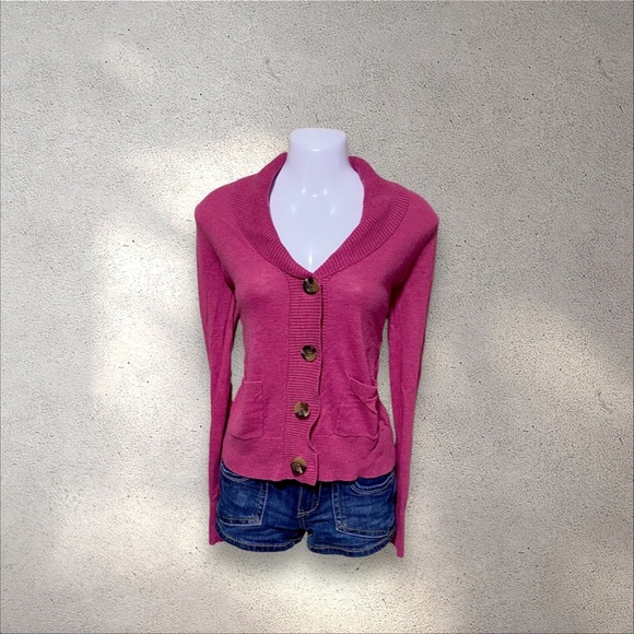 Mossimo Supply Co. Button Up Pink Cardigan - Picture 2 of 3
